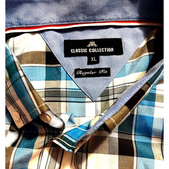 Classic Collection Mens Long Sleeve Plaid Shirt - Regular Fit - Size XL - Picture 4 of 6